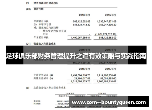 足球俱乐部财务管理提升之道有效策略与实践指南