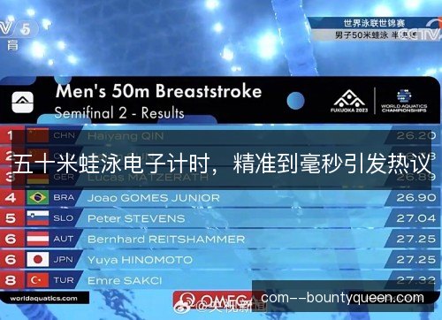 五十米蛙泳电子计时,精准到毫秒引发热议 五十米蛙泳电子计时,精准到毫秒引发热议